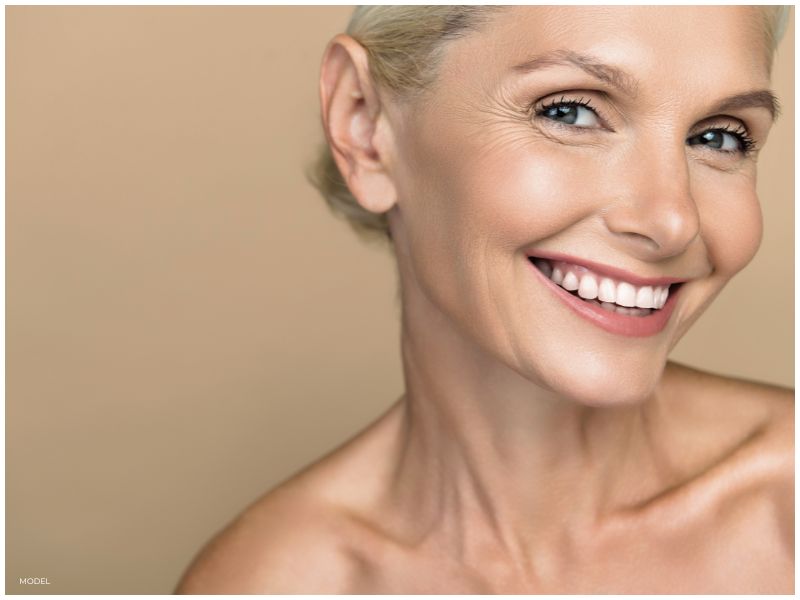 Stock Image Smiling Woman Facelift